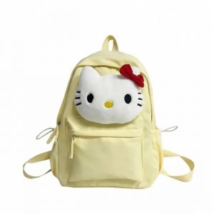 VITATA Sac &agrave; dos grande capacit&eacute; pour &eacute;tudiante avec chat mignon de fille japonaise-Beige - Neuf
