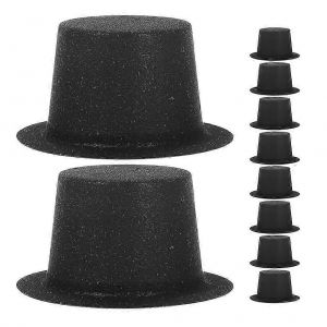Mini Formelle des Chapeaux de No&euml;l, de la D&eacute;coration, mettant en Vedette 50Pcs Mini Noir Bonhomme de neige Chapeaux - Neuf