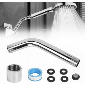 Extension de Bras de Douche, Bras d'Extension pour Pommeau de Douche G 1/2"" Prolongateur Pommeau de Douche 15cm Tube Prolongateur de Douche en Acier Inoxydable pour Salle de Bains - Neuf