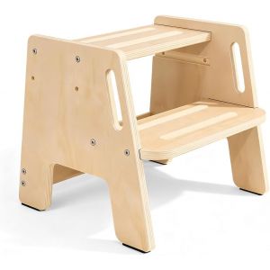 Ulteronixshop-Marchepied pour enfants, 2 marches, avec structure antid&eacute;rapante et poign&eacute;es portables, capacit&eacute; de charge jusqu'&agrave; 150 kg, pour enfants, cuisine, salle de bain et salon - Neuf