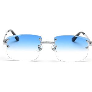 Ershi-Lunettes De Soleil Sans Monture, Carrées, Couleur Progressive, Style Rétro Vintage[83] - Neuf