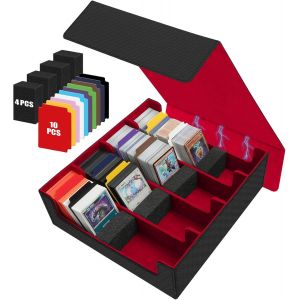 Chenquansarl-Boîte À Cartes Pour Plus De 3200 Cartes,Boîtes De Rangement Pour Cartes À Collectionner Avec 10 Séparateurs,Magnétique Cuir Deck Box Boîte À Rabat Pour Commander Mtgtcg - Neuf