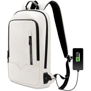 Sacs &Agrave; Dos Pour Ordinateur Portable 15.6 Pouces Pc Portable Impermeable Pour Femme Hommme L&eacute;ger Voyage Affaire Loisir Scolaire (11L Blanc) - Neuf