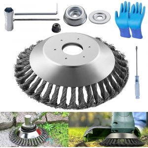 Metal Brush for Brushcutter,Steel Wire Weeding Head,Lawn Brushcutter Brush,Weed Brush,Universal Brush Head (8 Zoll) - Neuf