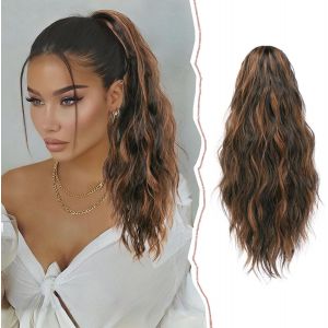 Ershi-Extension De Queue De Cheval, 45cm Longue Claw Clip Postiche Cheveux Ponytail Ondulée Queue De Cheval Extension À Clip Natur[2 - Neuf