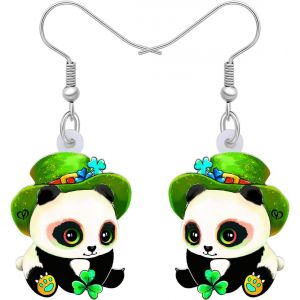 Kal-Boucles D'oreilles Panda Mignon En Acrylique Pour Femmes Filles Boucles D'oreilles Animaux Bijoux Pour Halloween Cadeaux Décorations - Neuf