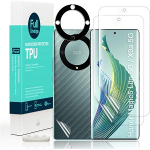 JGD-Protecteur d'&eacute;cran pour Honor Magic 5 Lite 5G/Honor X9a 5G,2 films en TPU souple,1 protecteur d'objectif de cam&eacute;ra,1 film en fibre de carbone,facile &agrave; installer - Neuf