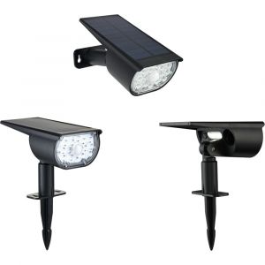 Projecteur Solaire Galix G2603 300 Lm Double &Eacute;clairage D&eacute;tecteur De Pr&eacute;sence 5000k Noir - Neuf