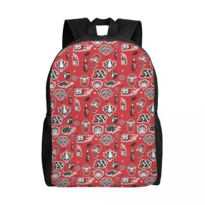 Sac à dos personnalisé Lightning McQueen pour femmes et hommes, cartable tendance pour l'école, le collège, les courses de vitesse - Neuf