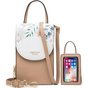 CHECARZHN--NO1-Sac À Bandoulière En Cuir, Pour Femme, À Écran Tactile, Petit, Pour Iphone 12, 12 Pro , 11 Et Xr, Samsung Galaxy S21, S20 Et S10, Abricot - Neuf