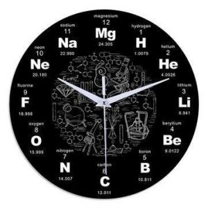 Horloge murale 3D ECY025, motif &eacute;l&eacute;ments chimiques, pour la maison et le bureau &iquest; Installation facile, fonctionnement silencieux - Neuf