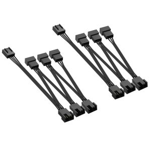 2 PCS 4 broches/3 broches PWM châssis ventilateur Splitter Cable 4 broches/3 broches 1 femelle à 6 mâle PC refroidissement répartiteur d'alimentation câble d'extension(1 à 6) - Neuf