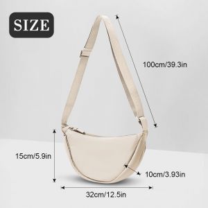 TZF-Sac Banane Femme Bandoulière,Crescent Nylon Bag,Crossbody Bag Women,Sac Besace Loisir,Banane Sacoche,Sac Porté épaule,Sac à BandoulièRe Casual,Sac à Main Portable Avec Fermeture éclair - Neuf