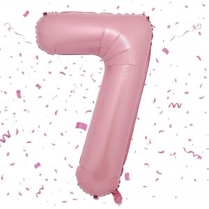 Grand Ballon Gonflable En Aluminium En Forme De Chiffre 7 - Pour D&eacute;coration D'Anniversaire De Gar&ccedil;ons Et Filles - 101,6 Cm - Grands Ballons Roses - Neuf