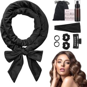 Kal-Pcs Velours Rouleau À Cheveux Sans Chaleur Heatless Curling, Boudin Boucle Cheveux De Sommeil Doux Pour Les Cheveux Longs Et Moyens, Heatless Hair Curlers, Noir - Neuf