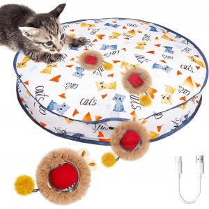 Cmws-Tapis De Jeu Interactif Pour Chat - Tapis De Jeu Pour Chat - Avec Balle - 2 En 1 - Jouet De Chasse Simulé - Tapis De Jeu Pour Stimuler L'instinct De Chasse (Style 2) - Neuf