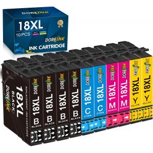 TEPPA-18XL Cartouches d'encre Compatibles avec 18 18XL pour Expression Home XP-205 XP-215 XP-225 XP-302 XP-305 XP-402 XP-405 XP-412 XP-422 (9 Noir, 3 Cyan, 3 Magenta, 3 Jaune) - Neuf