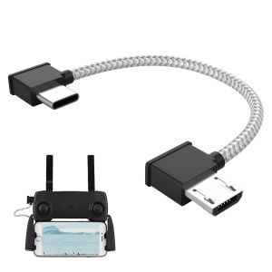 C&acirc;ble De Donn&eacute;es De Tablette Vers Contr&ocirc;leur De 150 Mm, C&acirc;ble De Donn&eacute;es &Agrave; Angle Droit De Type C Vers Micro Usb Pour Drone Rc Compatible Avec La T&eacute;l&eacute;commande Dji Mavic Air 2 / Mini[Cab9165413] - Neuf