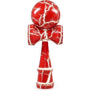 Mdy-Kendama, Japonais Jeu D'adresse, Bois D'hêtre, Couleur:Rouge Et Blanc - Neuf