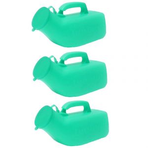 3x Bouteille D'urine Masculine Avec Couvercle Autoclavable Pour Le Voyage Camping Patient 1.2l Vert - Neuf