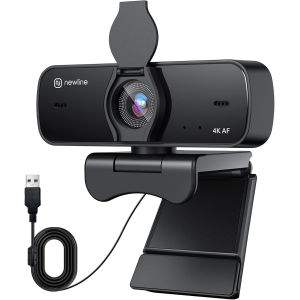 4K Webcam For Pc With 2 Mic And Sony Sensor, New Upgraded Autofocus, 30Fps, Light Correction, With Privacy Shutter, Usb Full Hd Webcam For Streaming Laptop Mac Skype - Neuf