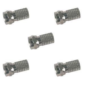 Marque T&Eacute;L&Eacute;VES|Set 5x F-Connector 7mm avec joint en caoutchouc &eacute;crou large pour c&acirc;ble d'antenne coaxial C&acirc;ble satellite|Connecteurs coaxiaux de type F m&acirc;le pour c&acirc;ble d'antenne TV - Neuf