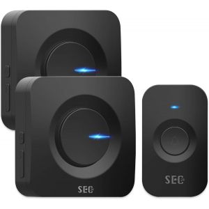 Kalanka-Sonnette Sans Fil Exterieur Étanche, Ensemble De Sonnette Sans Fil, 1 Carillon Branchable, 1 Carillon Alimenté Par Batterie. 1 Bouton Sonnette Exterieur,52 Mélodies, 5 Niveaux De Volume, Noi - Neuf