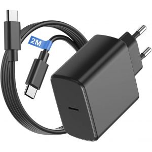 45w Usb C Fast Charge Charger For Samsung Galaxy S25 Ultra/S25+/S24/S23/S22/S21/S20+/Note 20 And 2m Cable, Usb C Type C Charger Ac Adapter Ultra Fast Charger For Samsung (Black) - Neuf