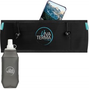 Ulteronixshop-Ceinture de running + Flacon doux 500 ml, Sac banane pour femme, Ceinture course pour homme, Noir, S/M - Neuf