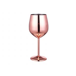 Verre &Agrave; Vin &Agrave; Pied En Acier Inoxydable Dor&eacute; Rose 500 Ml - Neuf