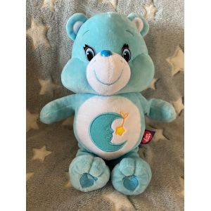 Peluche doudou Ours Bisounours bleu lune &eacute;toile Care Bears 35 cm - Neuf