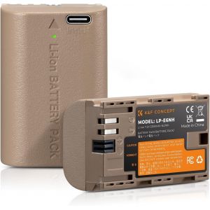LP-E6NH Batterie d'appareil Photo avec Prise de Charge Directe de Type C Compatible avec Canon EOS 90D/80D/70D/5D Mark II III IV/5DS SR/6D/6D Mark II/R5 R6 R6 II R7(1 Batterie) - Neuf