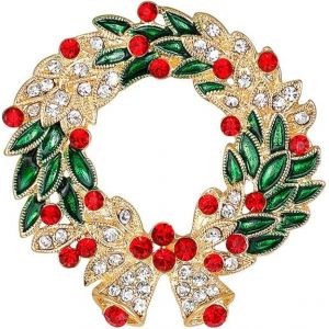 No&euml;l Broche Broches Faux Cristal Fleur Broche Pour No&euml;l - Neuf