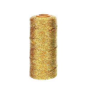 Mevronisshop-Fil Dor&eacute; Noel 100m Fil D'or M&eacute;tallique Cordon Ficelle Dor&eacute;e Fil Cir&eacute; 1.5mm Fil D'or M&eacute;tallique Cordon Fil Pour Emballage De Cadeaux Corde De Loisirs Cr&eacute;atifs Pour Bijoux Diy Artisanal D&eacute; - Neuf