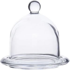 Mini Cloche En Verre Avec Couvercle Transparent,Plateau À Dessert En Verre Pour Cupcake,Petit Gâteau,Fruits,Pâtisserie,9.5 X 9.5 X 9 Cm - Neuf