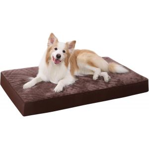 Panier Chien Xxl, 120x75cm, Coussin D&eacute;houssable Pour Chien Grande Taille, Lit Chien Orthop&eacute;dique, Tapis Matelas Chien, Dog Bed Housse Amovible Et Lavable En Machine, Fond Antid&eacute;rapant, Chocolat - Neuf