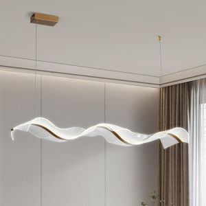 Ulteronixshop-Plafonnier Led Salon Lustre Dor&eacute; Moderne, &Eacute;clairage De Plafond Ondul&eacute; Avec T&eacute;l&eacute;commande, &Eacute;clairage Suspendu De Chambre &Agrave; Coucher R&eacute;glable Pour Luminaire Suspendu De Hall D'&icirc;lot De Cuisi - Neuf