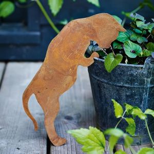 Mevronisshop-D&eacute;coration De Jardin En M&eacute;tal Rouill&eacute; - &Eacute;cureuil Qui Marche - Visser - Silhouette Rouill&eacute;e - D&eacute;coration De Jardin - Sculpture Animale - Piquet D'arbre (Chat) - Neuf