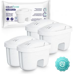 Cartouche Filtrante pour l`Eau 4 Pièces|Compatible Bi-Flux,Maxtra|Filtre avec Charbon Actif et Résine échangeuse d'ions,Réduction du Calcaire,du Chlore - Neuf