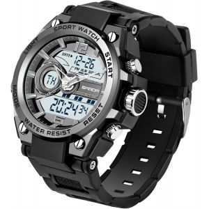 Montre Homme Montre Digital Sport Homme M Ilitaire &Eacute;tanche,Grand &Eacute;cran Analogique Digital Montre Avec Alarme,Led,Chronom&egrave;tre,Carillon Horaire,Montres Bracelets Multifonctions.[J189] - Neuf