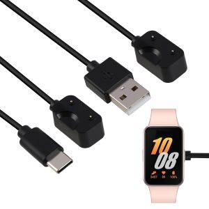 KALANKA-2 Pi&egrave;ces Chargeur Compatible avec Samsung Galaxy Fit 3 SM-R390, 100cm C&acirc;ble Chargeur, C&acirc;ble de Charge Magn&eacute;tique USB A et USB C 100cm, Accessoires de Remplacement pour Montre Connect&eacute;e Galaxy - Neuf