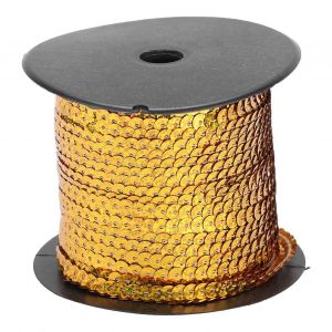 100 Yard Corde De Paillettes En Rsine Plastique 6mm Accessoire Dcoratif Laser Or(Laser Golden 100 Yard Roll) - Neuf