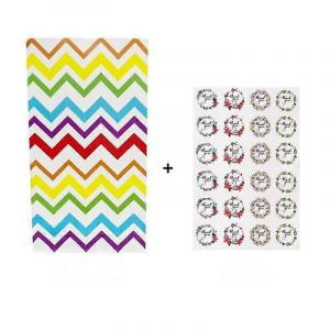 20Pcs Partie Sac Papier Kraft Sacs de Bonbons avec des Autocollants, des Cadeaux, des Bonbons Sacs pour B&eacute;b&eacute; Douche de Mariage de saint-Valentin Journ&eacute;e - Neuf