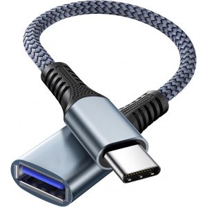 Adaptateur USB C vers USB 3.0 OTG, USB C M&acirc;le vers USB 3.0 Femelle OTG C&acirc;ble Thunderbolt3 on The Go pour iPhone 16/15 Pro Max Plus, Samsung Galaxy S23/S22/S21/S20/S23 Ultra, MacBook Pro/Air - Neuf
