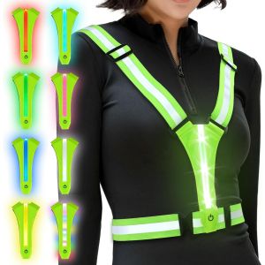Kalanka-Gilet De S&eacute;curit&eacute; Unisexe, Gilet R&eacute;fl&eacute;chissant Running, Gilet Reflechissant V&eacute;lo Led Rechargeable Usb-C, Harnais De Reflechissant R&eacute;glable Pour Jogging, Randonn&eacute;e, Promener Le Chien - Neuf