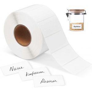 Promotion d'hiver,1000Pcs Étiquettes auto-adhésives blanches,Étiquettes de cuisine adhésives blanches Étiquettes auto-adhésives blanches pour le bureau et la confiture de cuisine (70 * 30mm) - Neuf