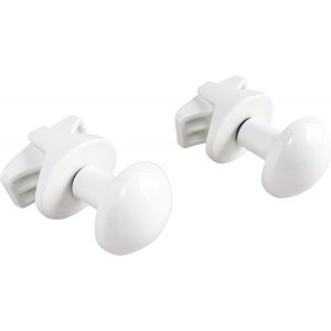 Patères O blanches pour sèche-serviette à visser-Lot de 2-Fixation par vis-Idéal pour tubes ronds-Accessoire pratique et décoratif pour votre salle de bain - Neuf