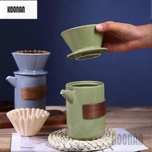 Tasse goutte à goutte en céramique Filtre à café Pour sur la cafetière Entonnoir Dripper Tasse de filtre à café Espresso Co Green - Neuf