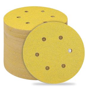 Disques Abrasifs 150mm,40 Pièces Abrasifs De Ponçage Ponceuse Tampons Ponçage Ronds 6 Trous Grain 40 Pour Poncer Polir Dérouiller Pour Ponceuse Excentrique - Neuf