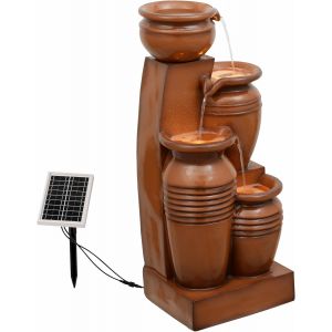 Nouvelhorizonstore-Fontaine Cascade Solaire 4 Niveaux Terracotta Exterieur - Neuf